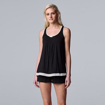 Women's Simply Vera Vera Wang Basic Luxury Tank Top & Boxer Sleep Set