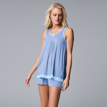 Women's Simply Vera Vera Wang Basic Luxury Tank Top & Boxer Sleep Set
