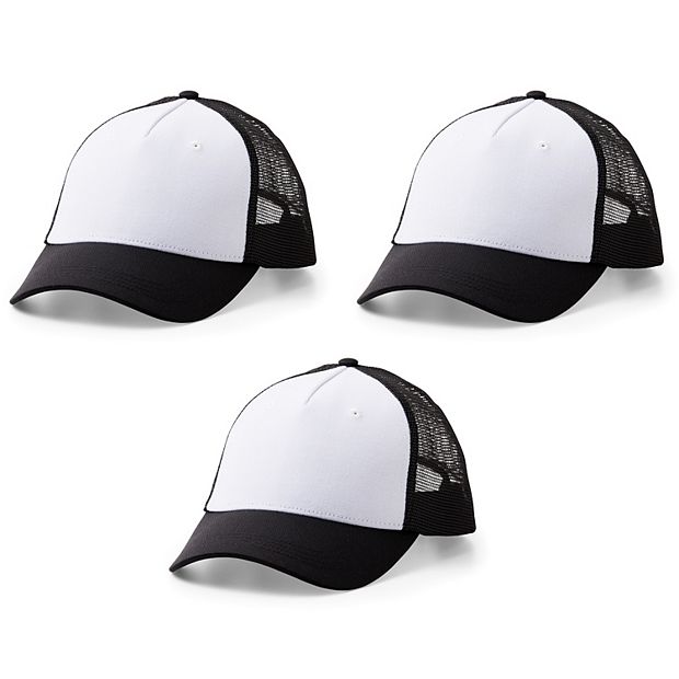 Cricut 3ct Trucker Hat Blank Black/White