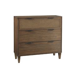 MUSEHOMEINC Solid Wood Dresser / Night Stand with 3-Drawer Storage