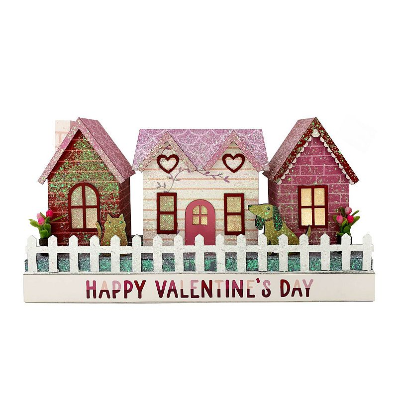 Celebrate Together Valentines Day LED Paper House Table Decor, Multicolor
