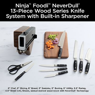 Ninja Foodi NeverDull Premium 13-pc. Wood Series Knife System with