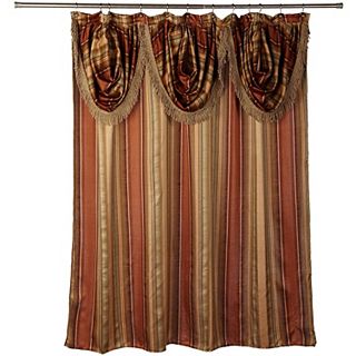 Popular Bath Contempo Spice Fabric Shower Curtain with Attached