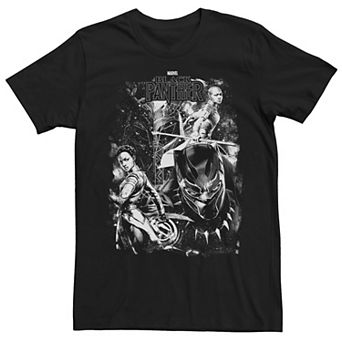Men's Marvel Black Panther Group Shot Stars Poster Tee