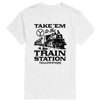 Big & Tall Yellowstone Train Station Tee