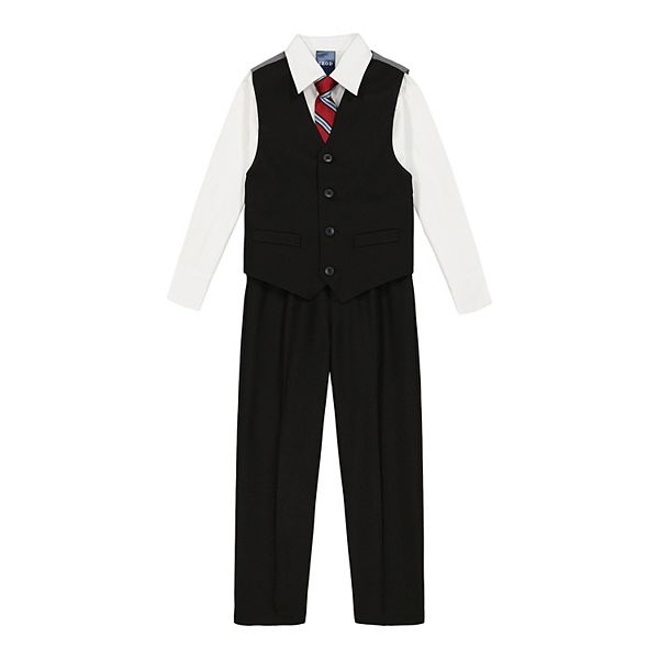Boys 4-12 IZOD Vest, Shirt, Pants & Tie Set - Black (12)