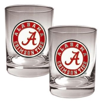Alabama Crimson Tide 2 pc Rocks Glass Set