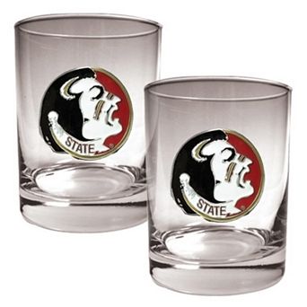 Florida State Seminoles 2 pc Rocks Glass Set