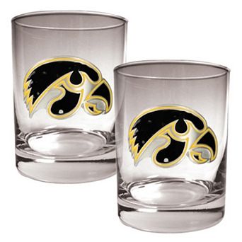 Iowa Hawkeyes 2 pc Rocks Glass Set