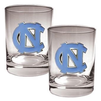 North Carolina Tar Heels 2 pc Rocks Glass Set