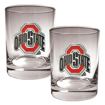 Ohio State Buckeyes 2 pc Rocks Glass Set