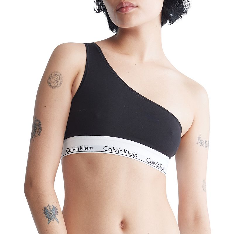 Calvin Klein Modern Cotton Unlined One-Shoulder Bralette QF7007, Womens, S