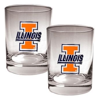 Illinois Fighting Illini 2 pc Rocks Glass Set