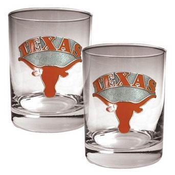 Texas Longhorns 2 pc Rocks Glass Set