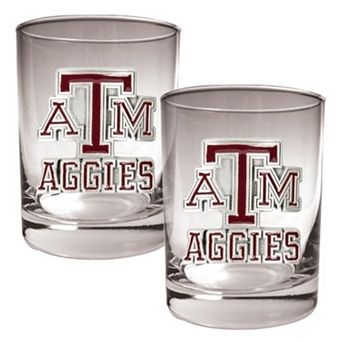 Texas A&M Aggies 2 pc Rocks Glass Set