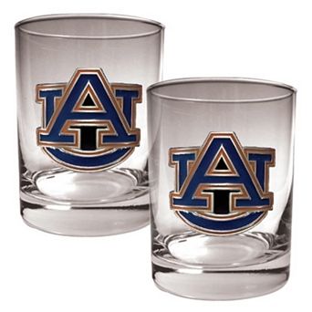 Auburn Tigers 2 pc Rocks Glass Set