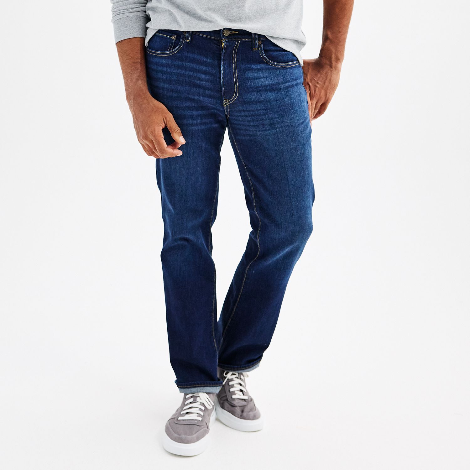 Мужские джинсы Sonoma Goods For Life Bootcut, цвет: Тёмный синий варёный — фото 1