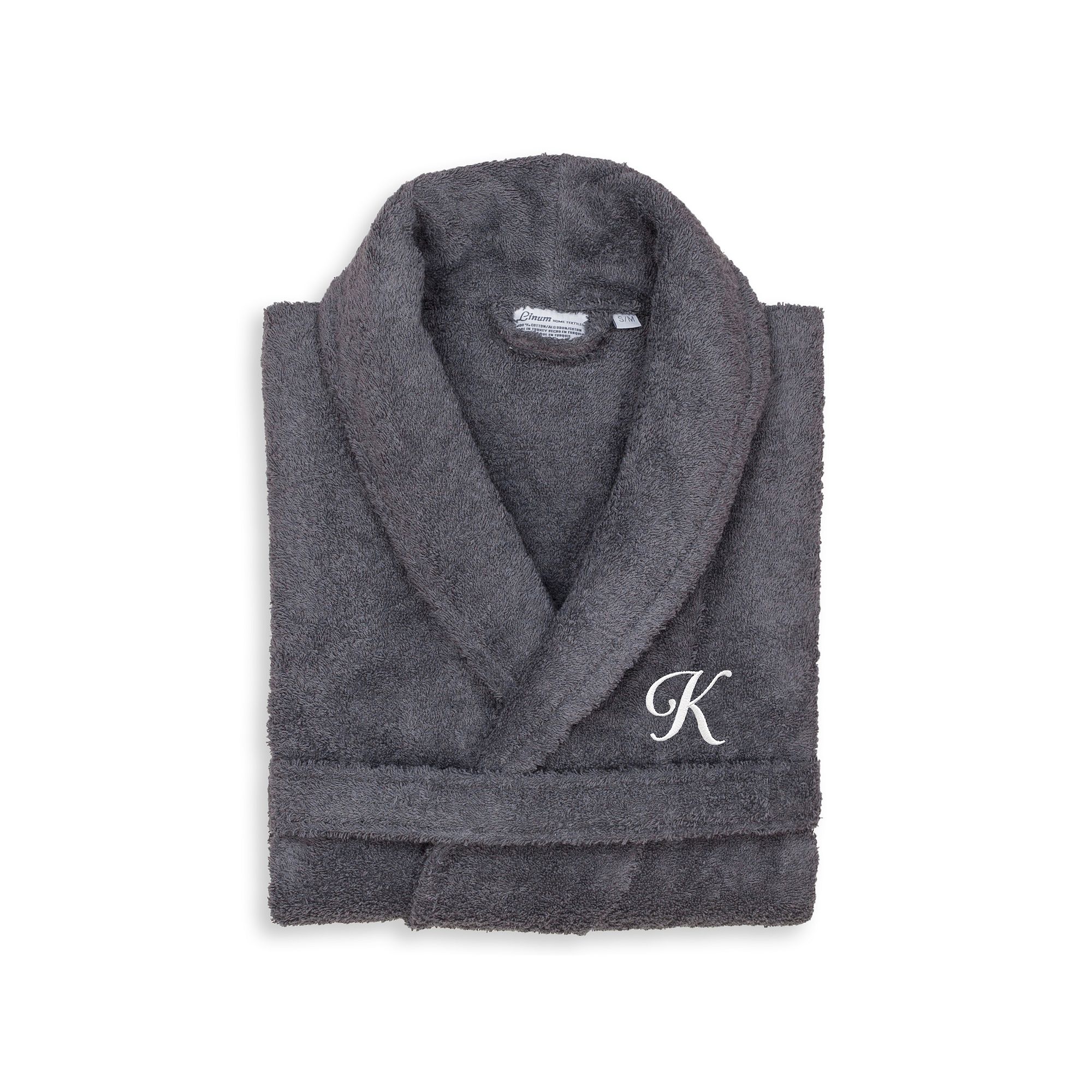 Linum Home Textiles Turkish Cotton Personalized Unisex Tie Front Terry Bath