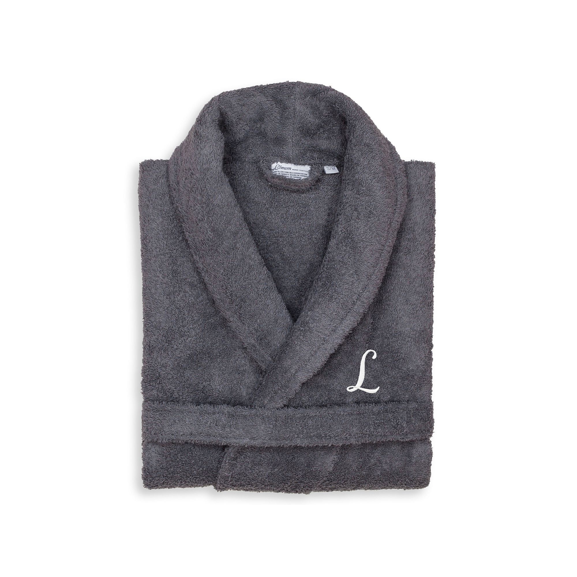 Linum Home Textiles Turkish Cotton Personalized Unisex Tie Front Terry Bath