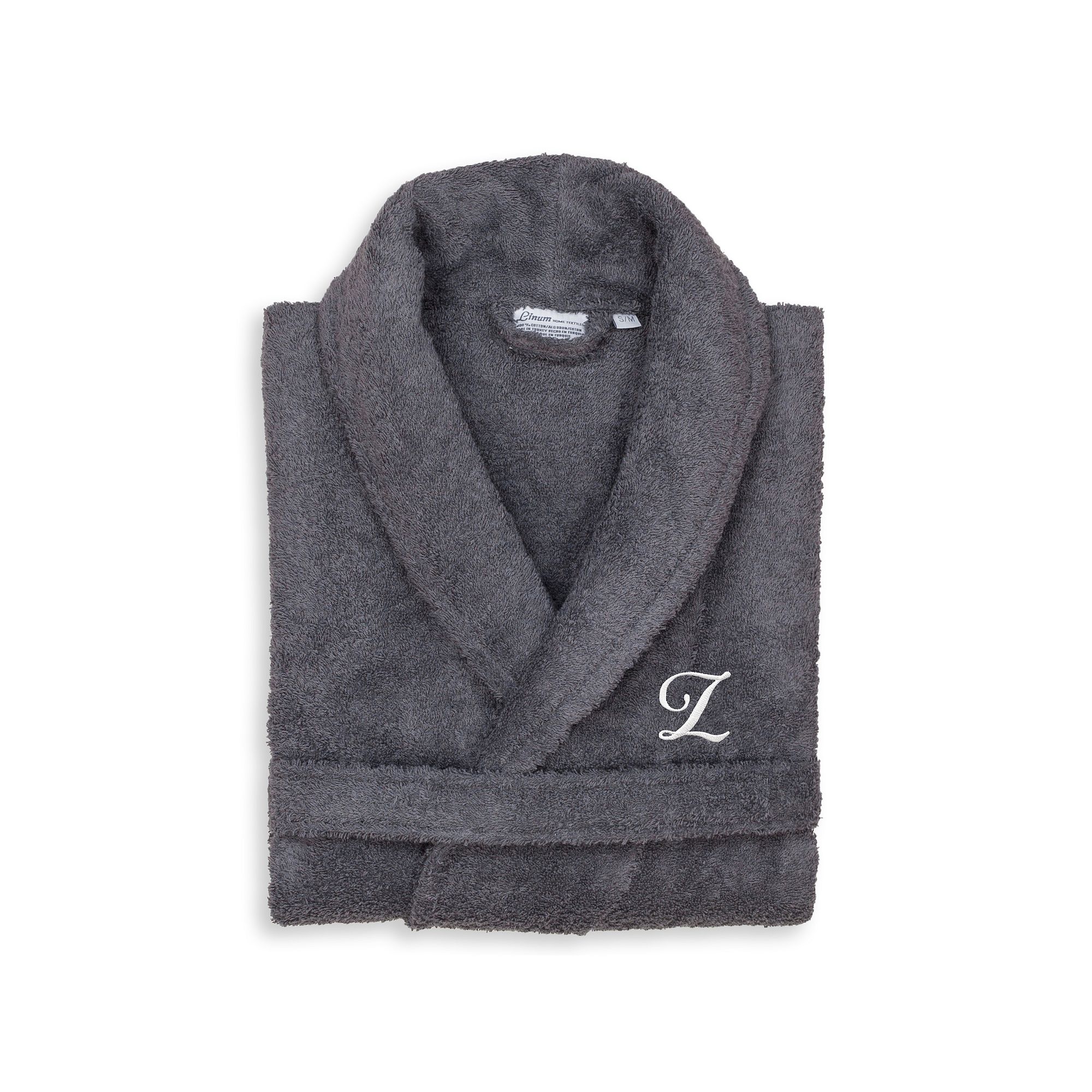Linum Home Textiles Turkish Cotton Personalized Unisex Tie Front Terry Bath