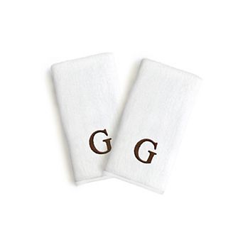 Linum Home Textiles Monogrammed Luxury Turkish Cotton Novelty Hand Towels 2-pack Set