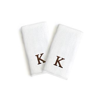 Linum Home Textiles Monogrammed Luxury Turkish Cotton Novelty Hand Towels 2-pack Set