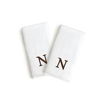 Linum Home Textiles Monogrammed Luxury Turkish Cotton Novelty Hand Towels 2-pack Set