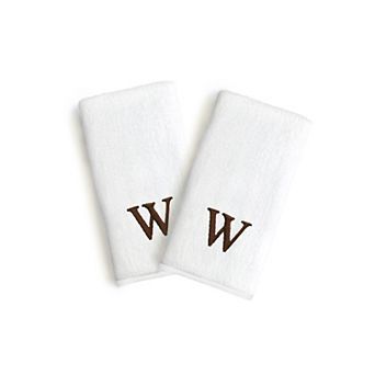 Linum Home Textiles Monogrammed Luxury Turkish Cotton Novelty Hand Towels 2-pack Set