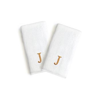 Linum Home Textiles Monogrammed Luxury Turkish Cotton Novelty Hand Towels 2-pack Set