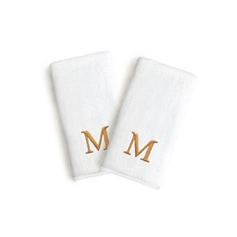 Linum Home Textiles Monogrammed Luxury Turkish Cotton Novelty Hand Towels 2-pack Set