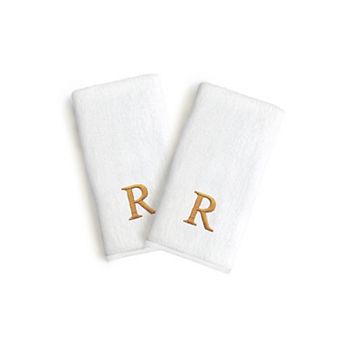Linum Home Textiles Monogrammed Luxury Turkish Cotton Novelty Hand Towels 2-pack Set