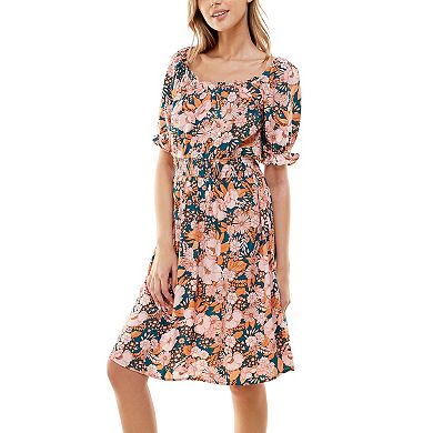 Women's Luxology Smocked Waist Daisy Peasant Dress