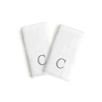 Linum Home Textiles Monogrammed Luxury Turkish Cotton Novelty Hand Towels 2-pack Set