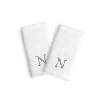 Linum Home Textiles Monogrammed Luxury Turkish Cotton Novelty Hand Towels 2-pack Set