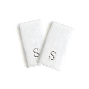 Linum Home Textiles Monogrammed Luxury Turkish Cotton Novelty Hand Towels 2-pack Set