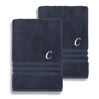 Linum Home Textiles Turkish Cotton Denzi 2-pack Personalized Bath Sheet Set