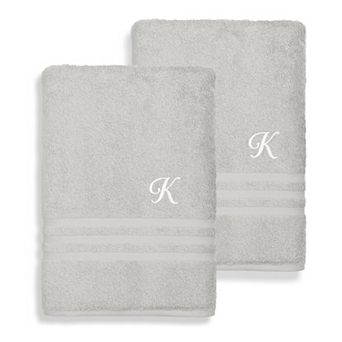 Linum Home Textiles Turkish Cotton Denzi 2-pack Personalized Bath Sheet Set