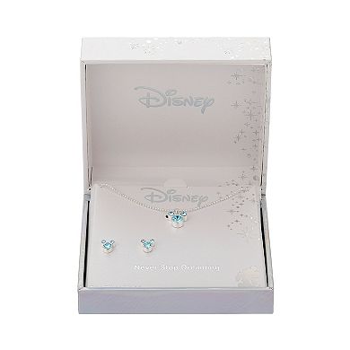 Disney's Mickey Mouse Blue Crystal Silhouette Necklace & Stud Earring Duo Set