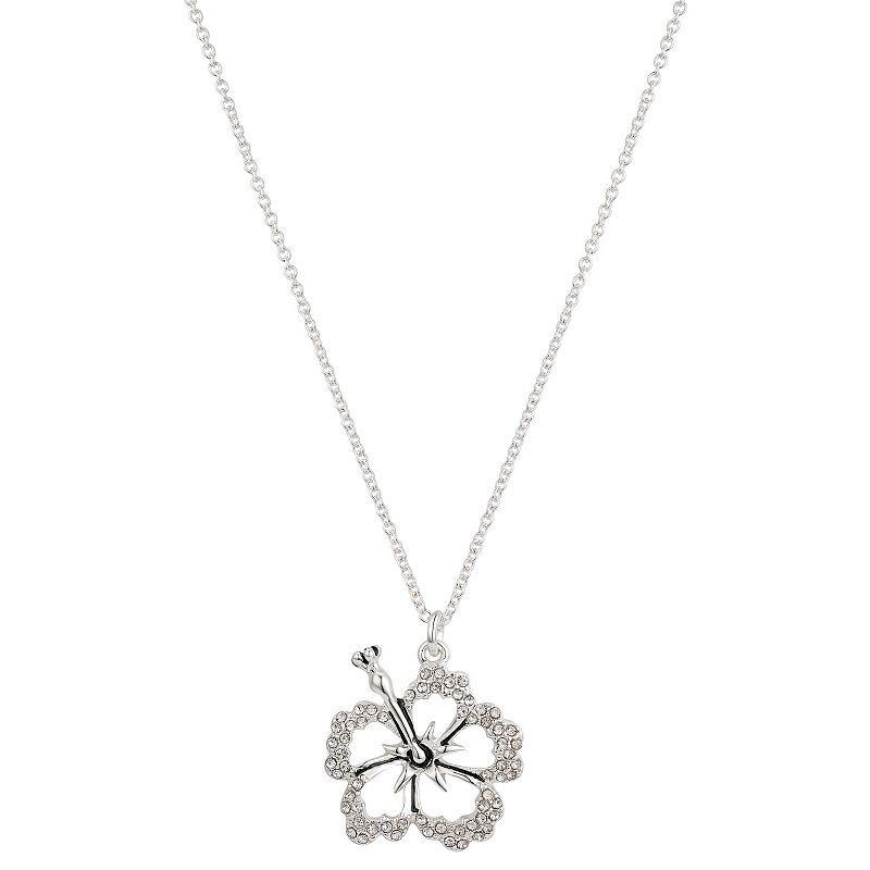 Disneys Lilo & Stich Crystal Flower Pendant Necklace, Womens, Size: 18