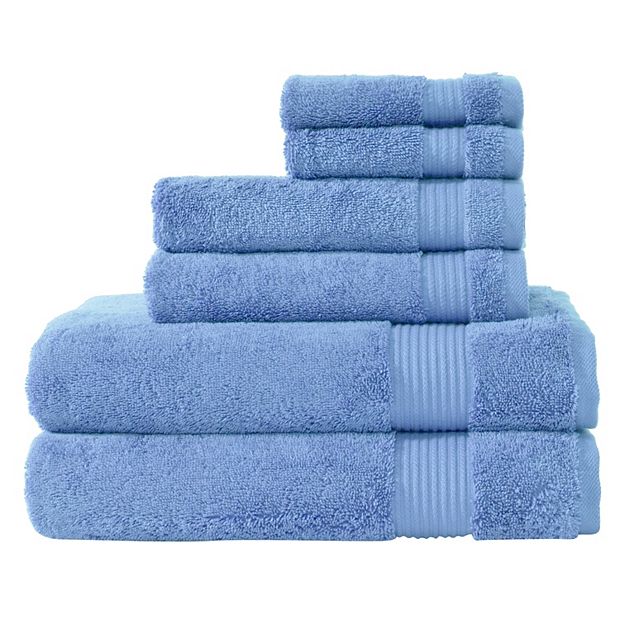 Classic Turkish Towels Genuine Cotton Soft Absorbent Amadeus 6 Piece Set, 2  Bath Towels, 2 Hand