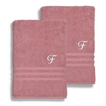 Linum Home Textiles Turkish Cotton Denzi 2 pc Personalized Bath Towel Set