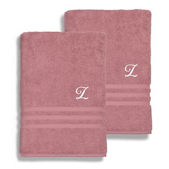 Linum Home Textiles Turkish Cotton Denzi 2 pc Personalized Bath Towel Set