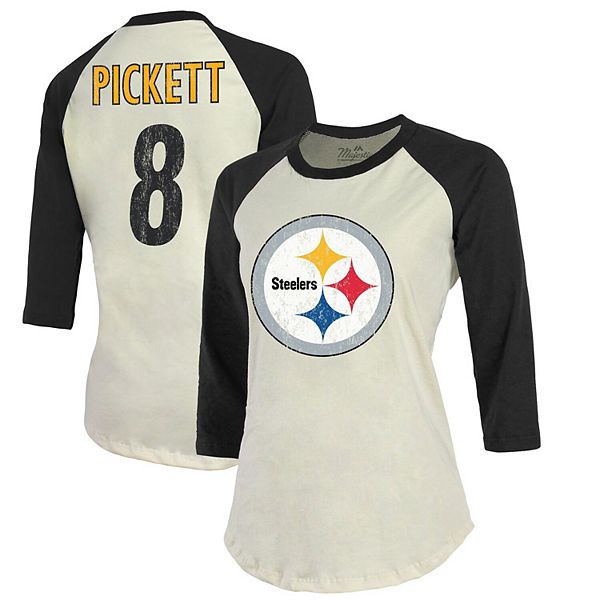 Steelers Women's Giii Top Team Free Throw Rhinestone Raglan - S