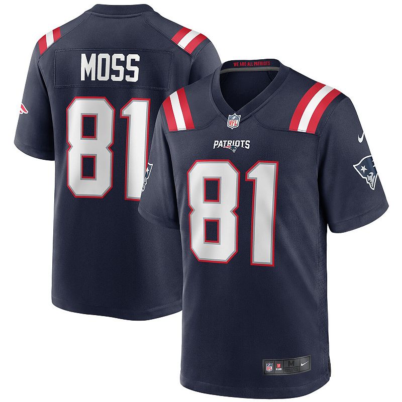 Men's Nike Randy Moss Navy New England Patriots Game Retired Player Jersey,