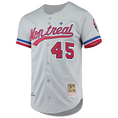 Men's Mitchell & Ness Pedro Martinez Gray Montreal Expos Cooperstown Collection Authentic Jersey