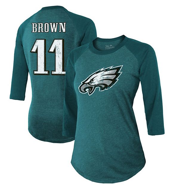 A.J. Brown Philadelphia Eagles Men's Black Name & Number Logo T-Shirt 