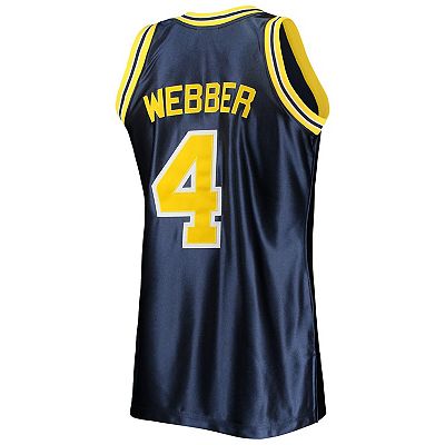 Men s Mitchell Ness Chris Webber Navy Michigan Wolverines 1991 92 Authentic Throwback College Jersey