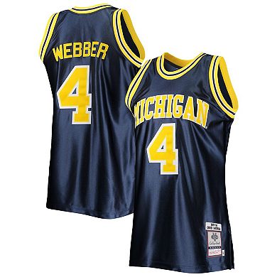 Men's Mitchell & Ness Chris Webber Navy Michigan Wolverines 1991/92 Authentic Throwback College Jersey