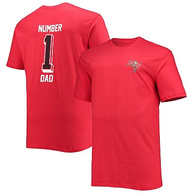 Men's Fanatics Branded Red Tampa Bay Buccaneers Big & Tall #1 Dad 2-Hit T-Shirt