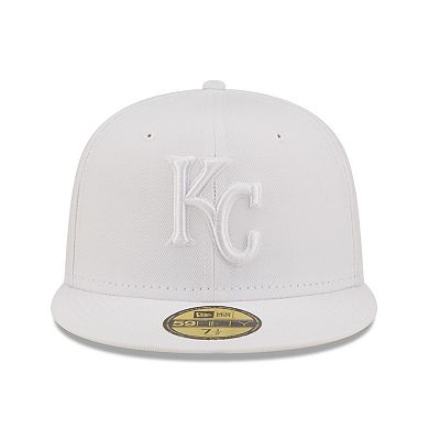Men's New Era Kansas City Royals White on White 59FIFTY Fitted Hat